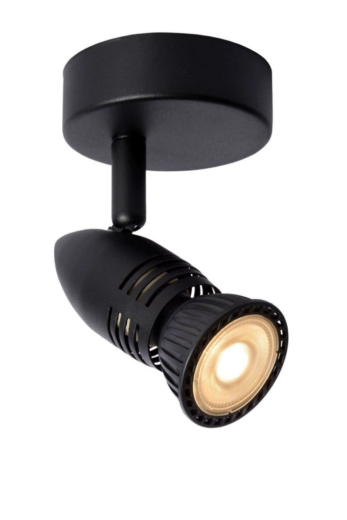 Plafoniera/Applique nera in metallo CARO 1xGU10 5W Lucide