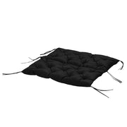 Cuscino panca 3 posti 100x98x8 cm Cuscino panca con nastri; cuscino per mobili da giardino altalena hollywoodiana; nero