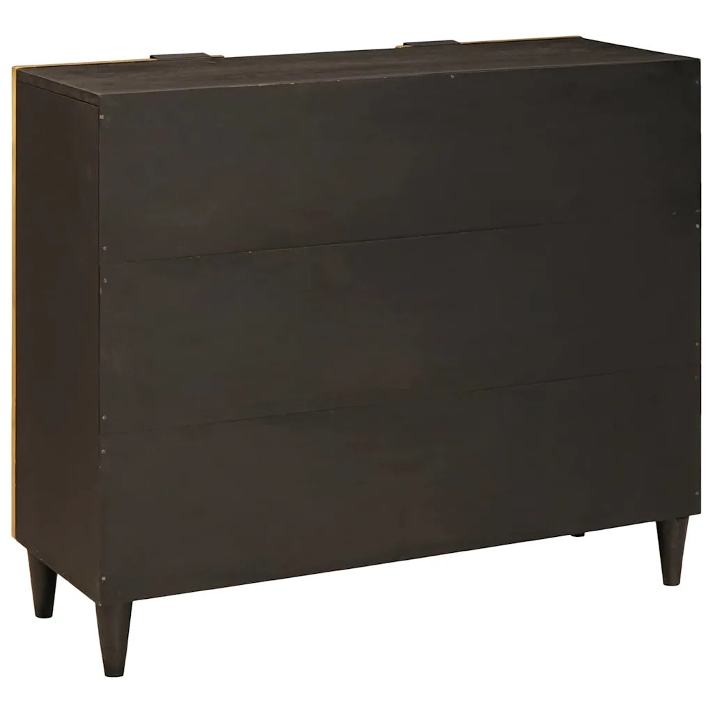 Mobile laterale con lo scaffale Nero e Oro 90 x 33,5 x 75 cm 4017856