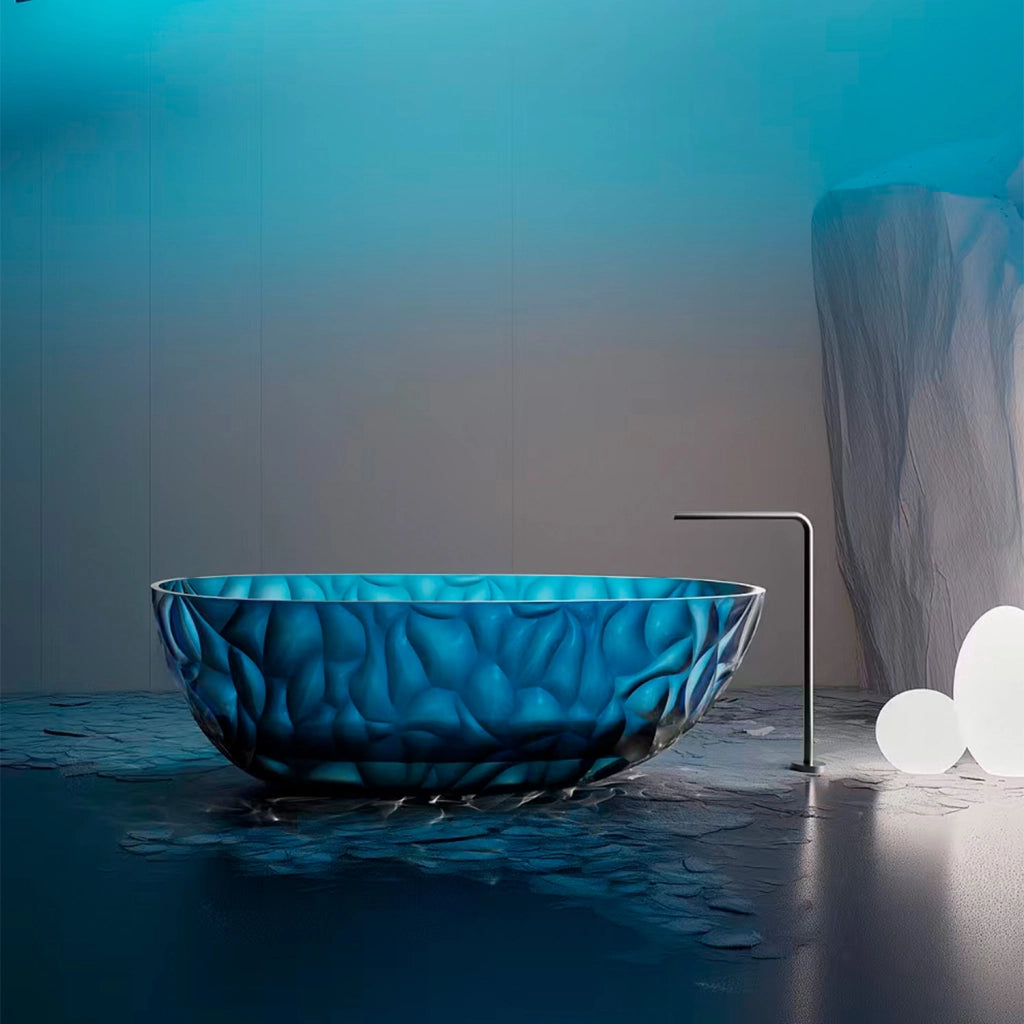 SINED Vasca da bagno blu trasparente in resina SINED VASCA-TRASPARENTE-ZEFIRO-BLU-170 eleganza ed alta qualita per un bagno moderno e funzionale