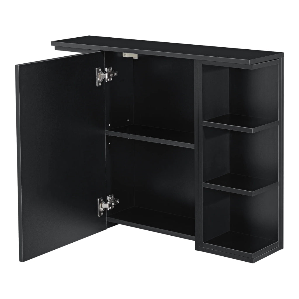 Anta pensile bagno con specchio 64 x 80 x 20 cm nero 03_0007673