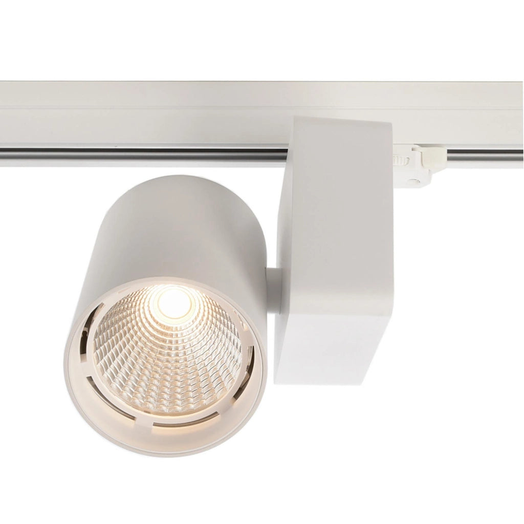 Faretto binario trifase LED 33W dimmerabile alta resa proiettore track luce orientabile illuminazione negozio vetrina RA90 SILVER 3000K