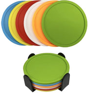 Set di 6 sottopiani in silicone, sottopiani per bicchieri e bevande, cuscinetti in vetro termoresistente, sottopiani per caffè per tavolo, scrivania, cucina, ufficio (colore misto)