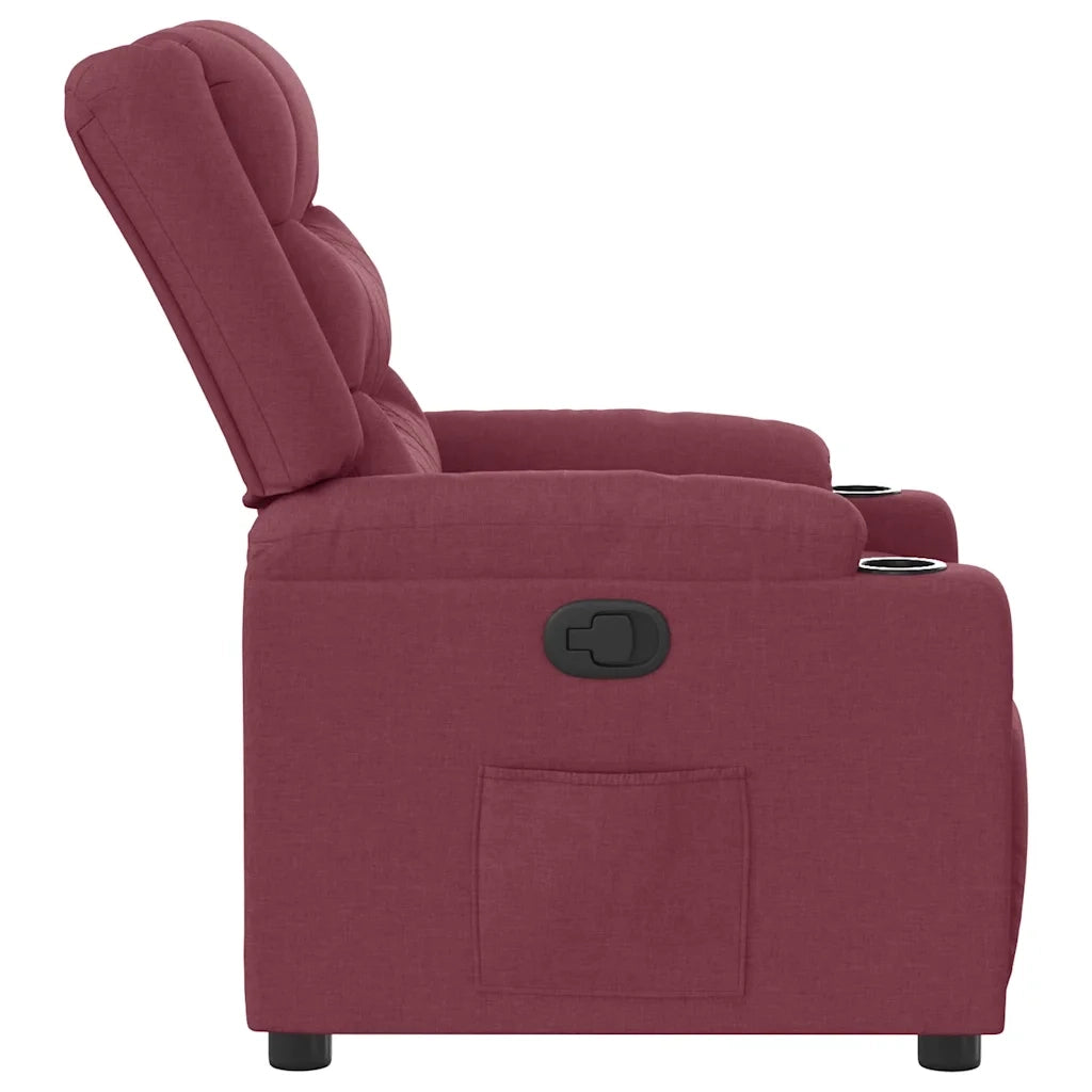 Poltrona Reclinabile in Tessuto Rosso Vino 4019922