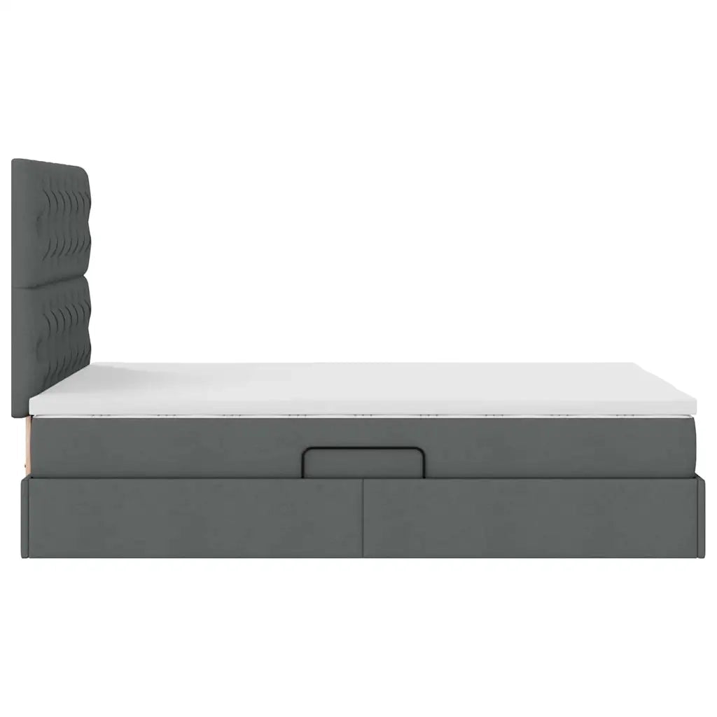 Letto con contenitore e materasso Grigio scuro 120 x 190 cm 3371830