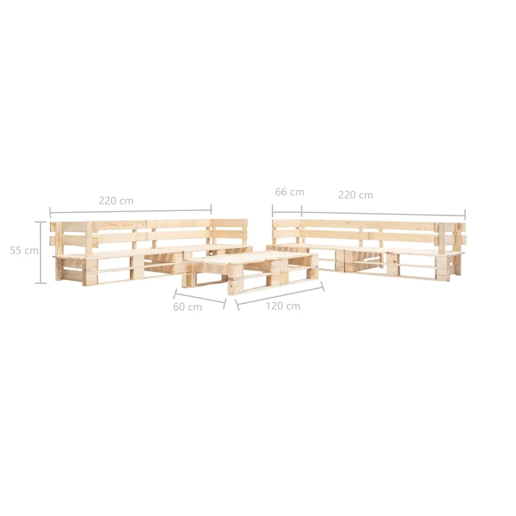 Set Divani da Giardino con Pallet 6 pz in Legno Naturale 277502