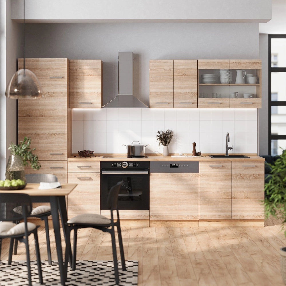 Cucina componibile R-Line Sonoma/Rovere dorato 300 cm, PL Rovere Vicco