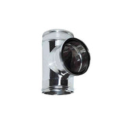 Canna fumaria parete doppia coibentata inox  aria dn 100/120 raccordo t 90 tubo  acciaio  316