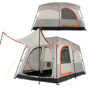 Tenda da campeggio 323 x 211 x 189 cm per 6 persone spaziosa e impermeabile in tessuto Oxford grigio 20_0014285