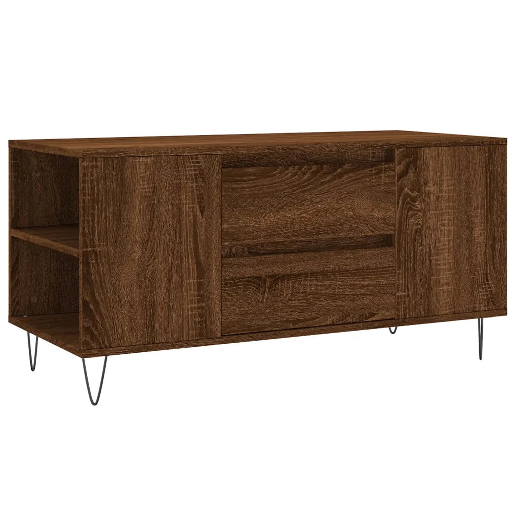 Tavolino Salotto-Tavolino da soggiorno-Tavolo Rovere Marrone 102x44,5x50cm Legno Multistrato 833854