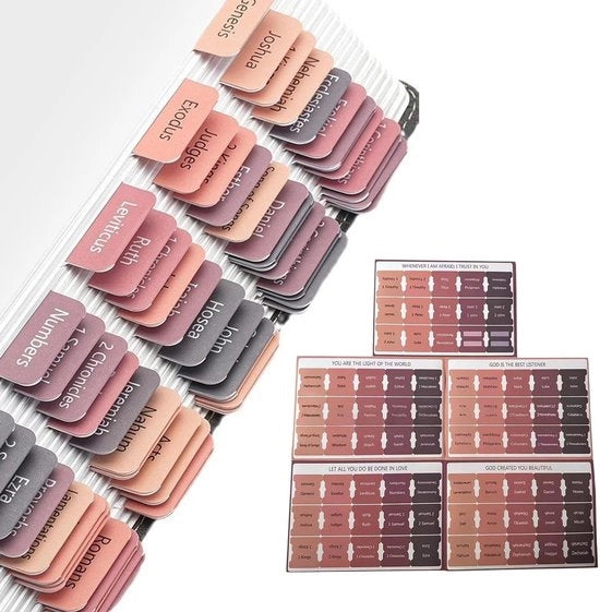 Bijeltabs 75 pezzi - Gelato - Rosa/Grigio - Duraturo - Facile da applicare - Per annotazioni bibliche - Marcatori biblici