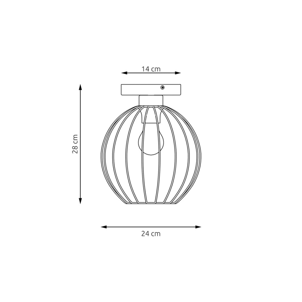Lampada soffitto industriale nera sfera filo NEST E27 Emibig