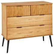 Cassettiera in legno di pino 4 cassetti legno chiaro soggiorno stile rustico