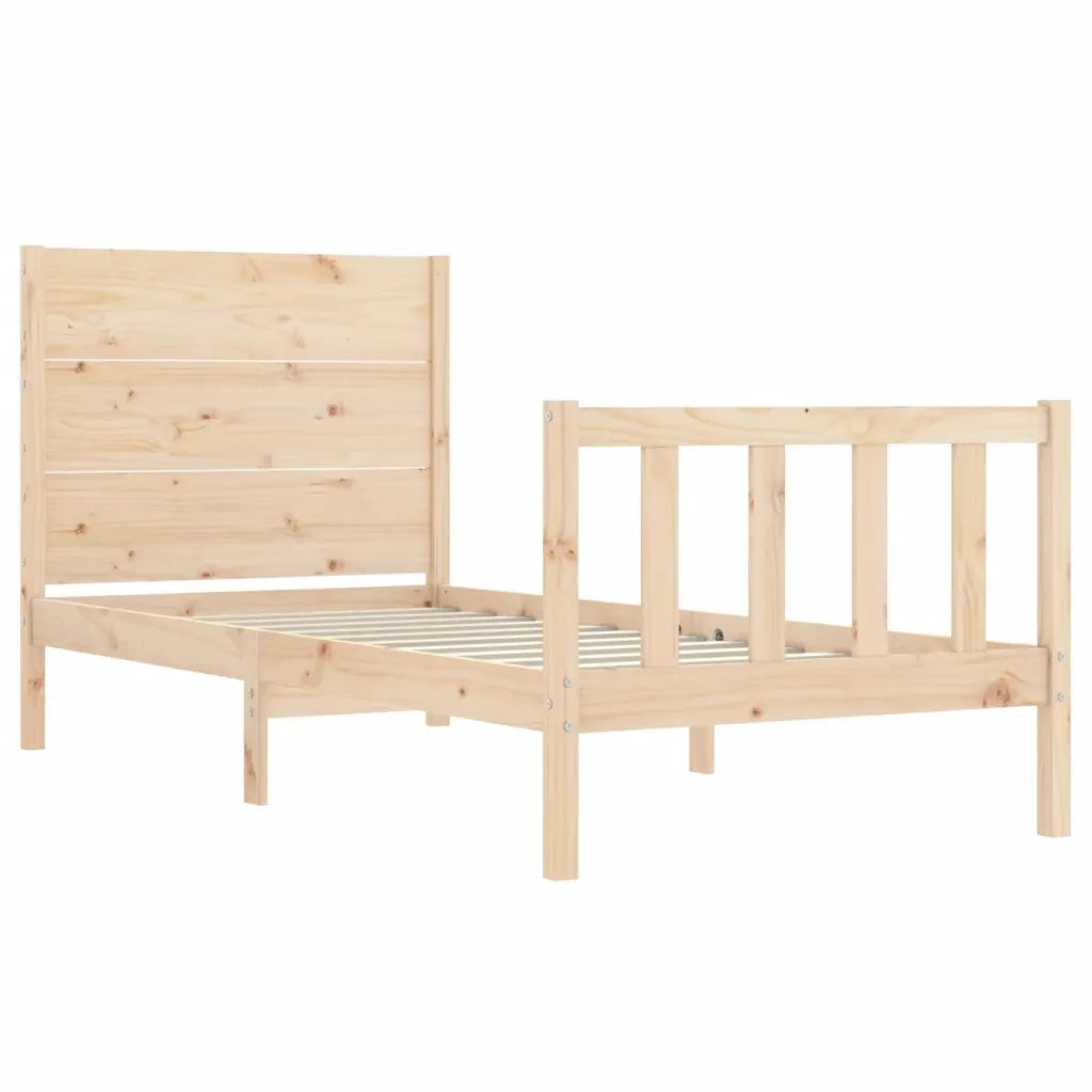 Giroletto con Testiera Small Single-Struttura Letto in Legno Massello 867354