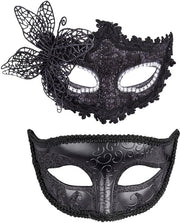 Maschera Veneta - 2 Pezzi - Maschera Festa - Carnevale - Halloween - Costume - Qualità Alta Plastica e Finitura