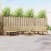 Set di divani da esterno 9 pcs Bianco e Beige 79 x 79 x 37 cm