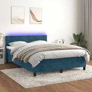 Letto a Molle con Materasso e LED Blu Scuro 140x190 cmcod mxl 98917