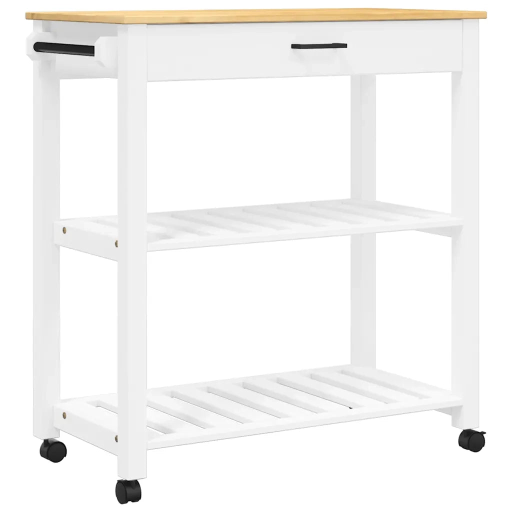 Carrello da Cucina MONZA 84x40x88,5 cm in Legno Massello di Pino 376102