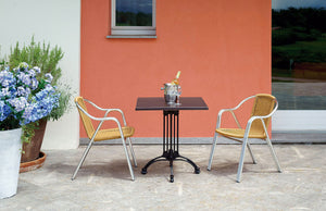 Base per Tavolo da Giardino con Piede a 4 Razze in Alluminio Nero