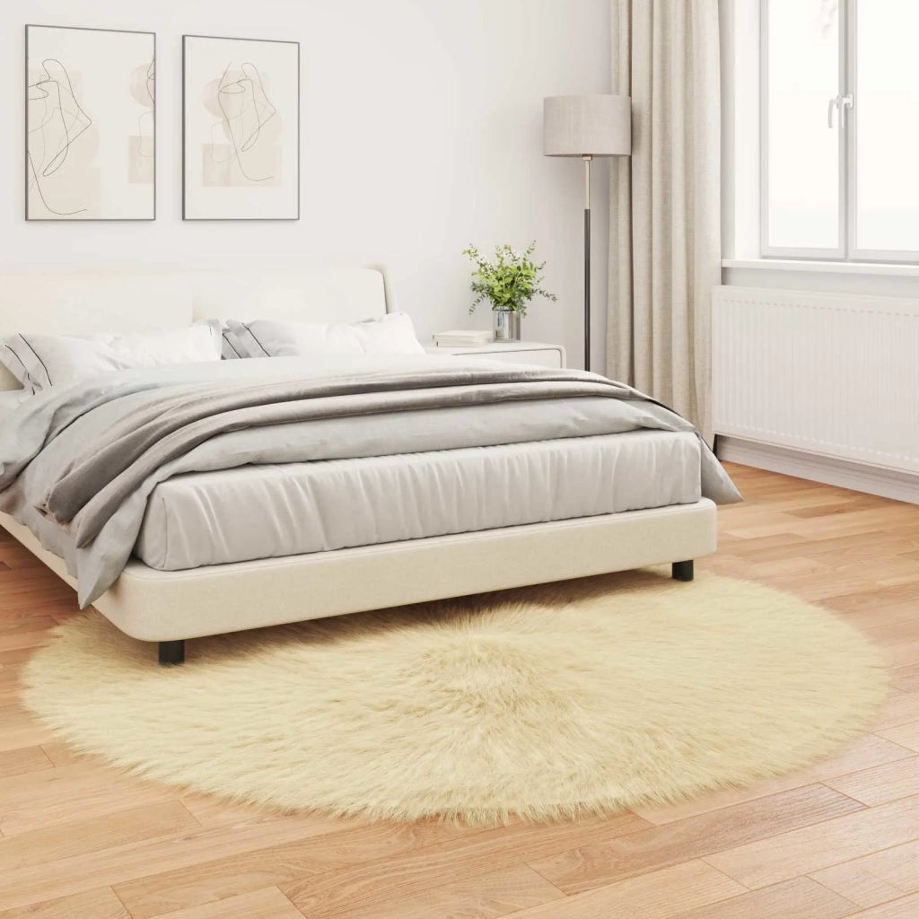 Tappeto in finta TAFALLA Crema Ø 200 cm Poliestere 42021517