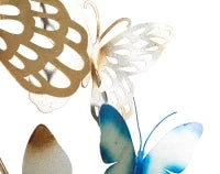 Pannello Da Muro Butterflies Oro/Celeste C cm 59,5X4X111,5