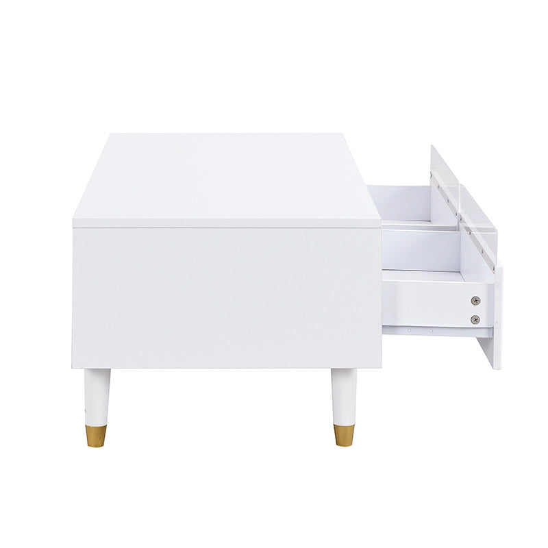 Tavolino da Caffè con 2 cassetti LED e luce multicolore per soggiorno 110 × 50 × 40 cm
