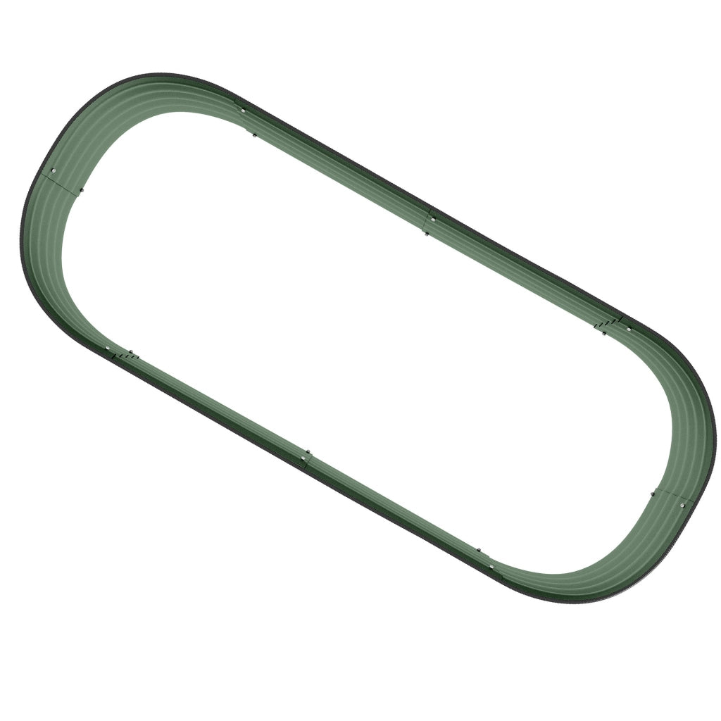Letto per Orto Rialzato Modulare  con Fondo Aperto 150x62x30 cm in Acciaio Galvanizzato Verde