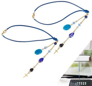 2 Pezzi di Pietra Edelstella Sintetica Specchio Retrovisore Decorazione di Charms