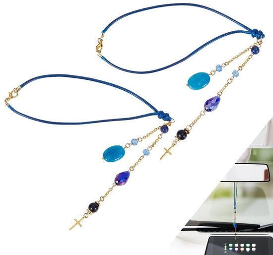 2 Pezzi di Pietra Edelstella Sintetica Specchio Retrovisore Decorazione di Charms