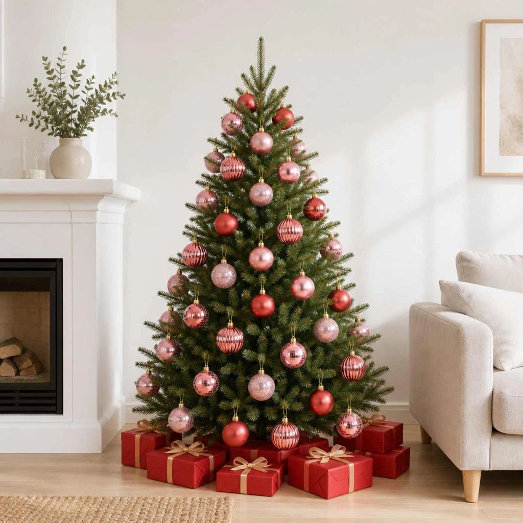 Set di Palline di Natale 75 pz Rosa e rosè 6 cm Polistirolo 42050661