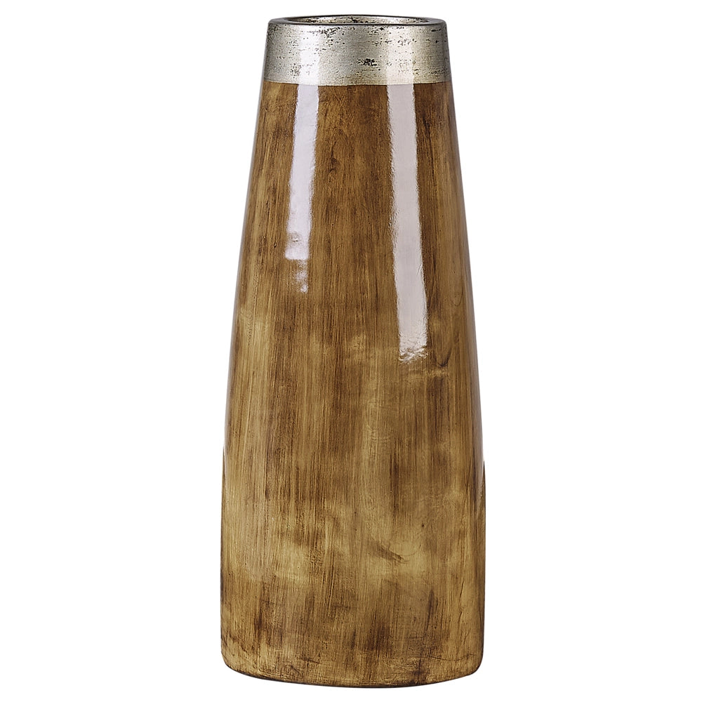 Vaso Decorativo in Terracotta Moderno Finitura Legno e Argento tavolo da pranzo design originale