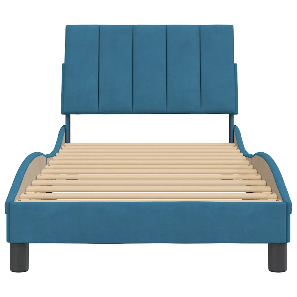 Giroletto senza Materasso Hanko Blu 80x200 cm in Velluto 3207817