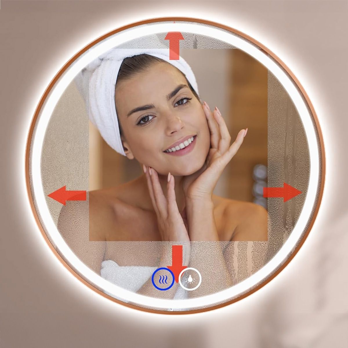 Specchio Led 70cm Mmj Brush Copper