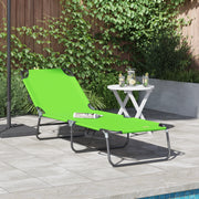 Lettino Prendisole Pieghevole Verde 600D Tessuto Oxford