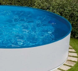 Azuro 5,5 x 3,7 x 1,2 m, parete BIANCA 0,4 mm, rivestimento LAGOON 0,4 mm, senza filtro, ritagli - Skimmer + Ingresso