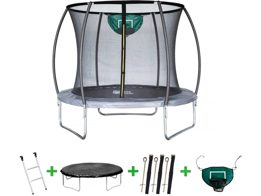 Trampolino con rete da interno "jumper" - Ø 4,60 m - Grigio