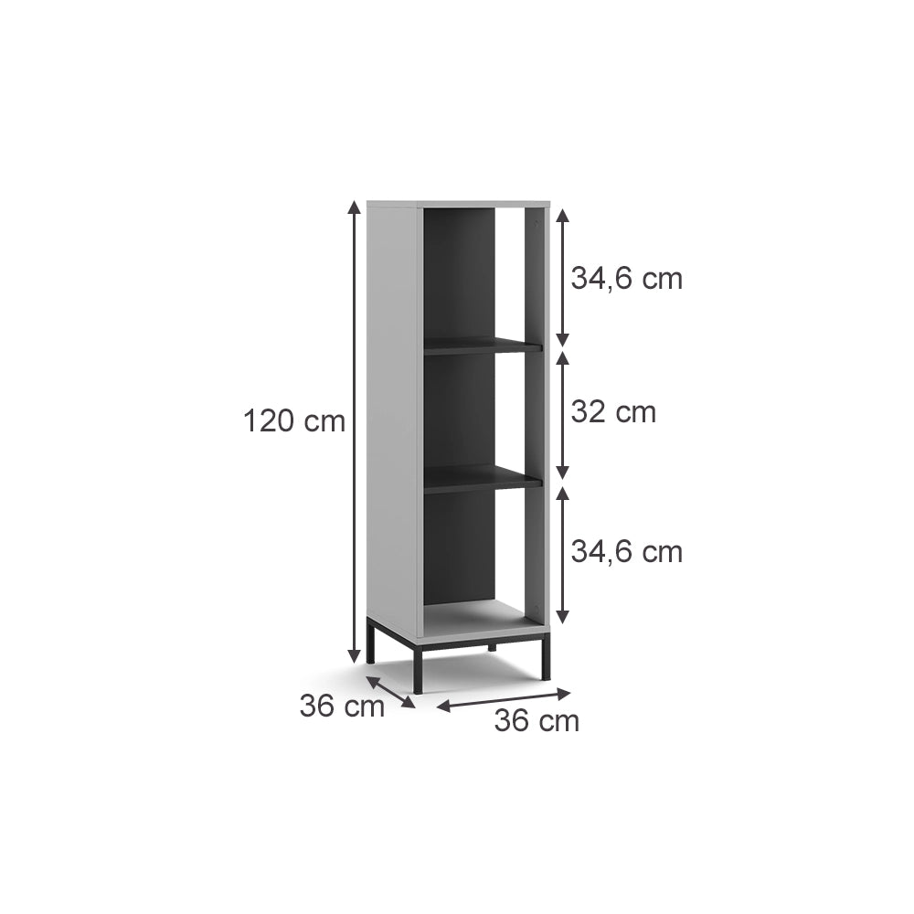 Vicco Scaffale porta cd Grigio 36 x 120 cm 3 soggetti