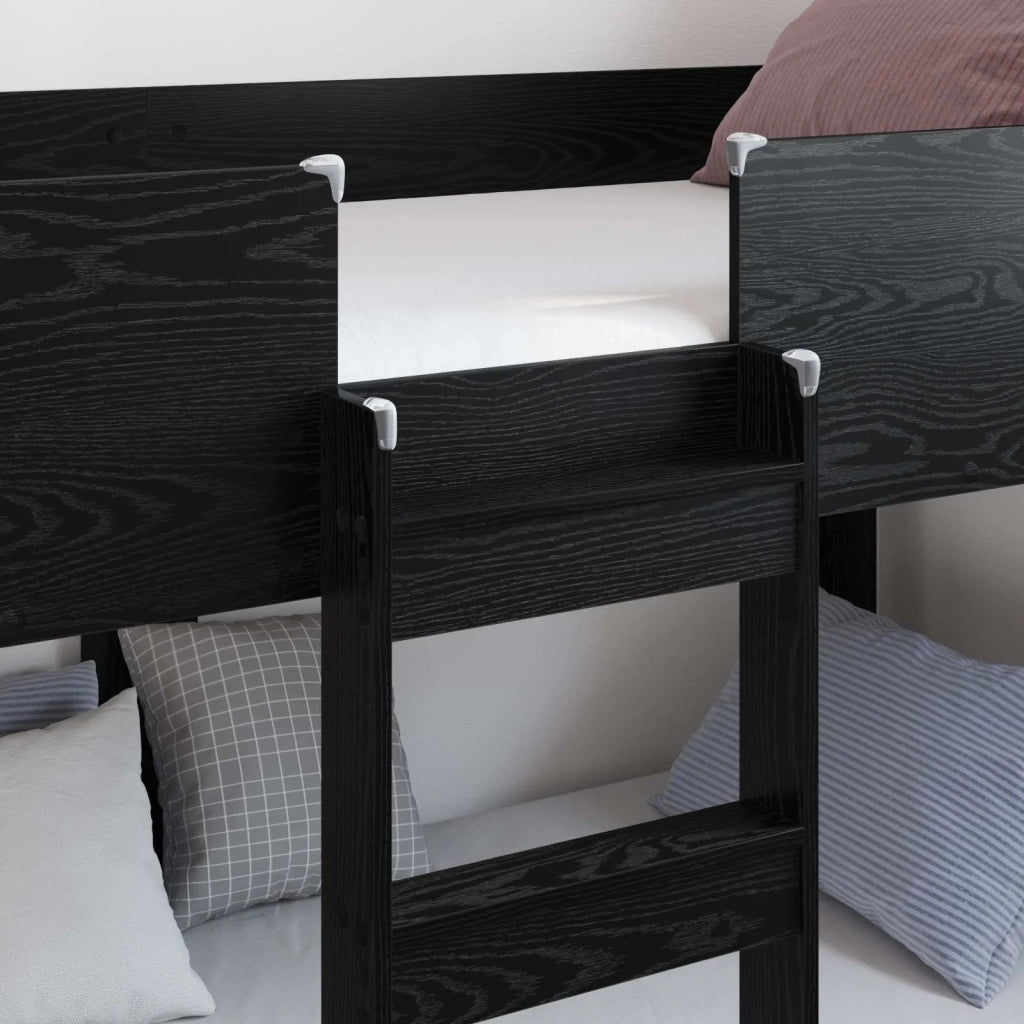 Letto a Castello per Bambini Rovere Nero 80 x 200 cm 3410524