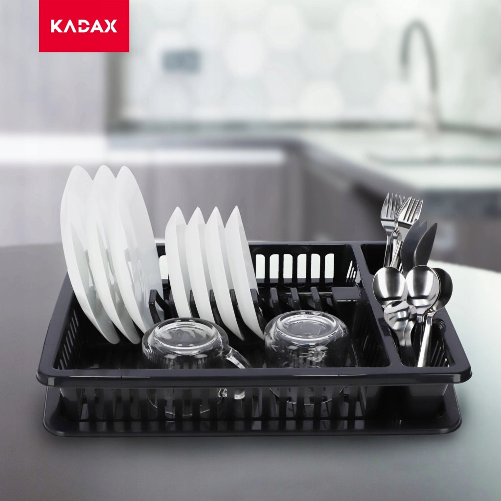 Scolapiatti KADAX per posate, grande vassoio in plastica autoportante da 46 cm