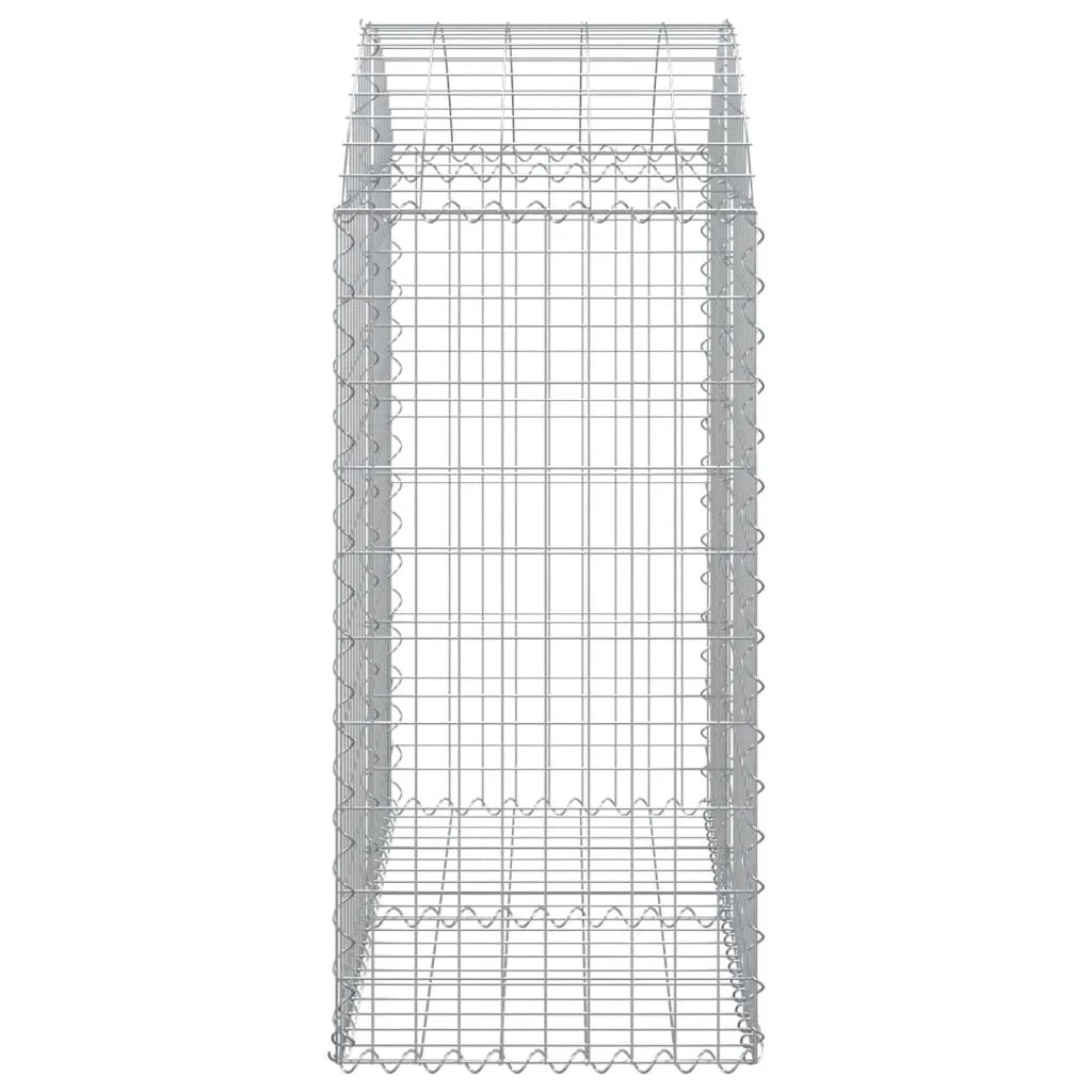 Cesto gabbione recinzione a gabbia muro di contenimento ad arco 100 x 50 x 100/120 cm ferro zincato argento 02_0039960
