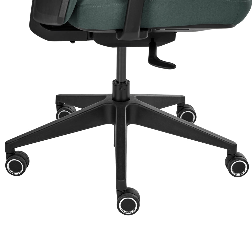 Sedia da ufficio ergonomica con schienale regolabile, seduta scorrevole, braccioli regolabili e supporto lombare verde scuro