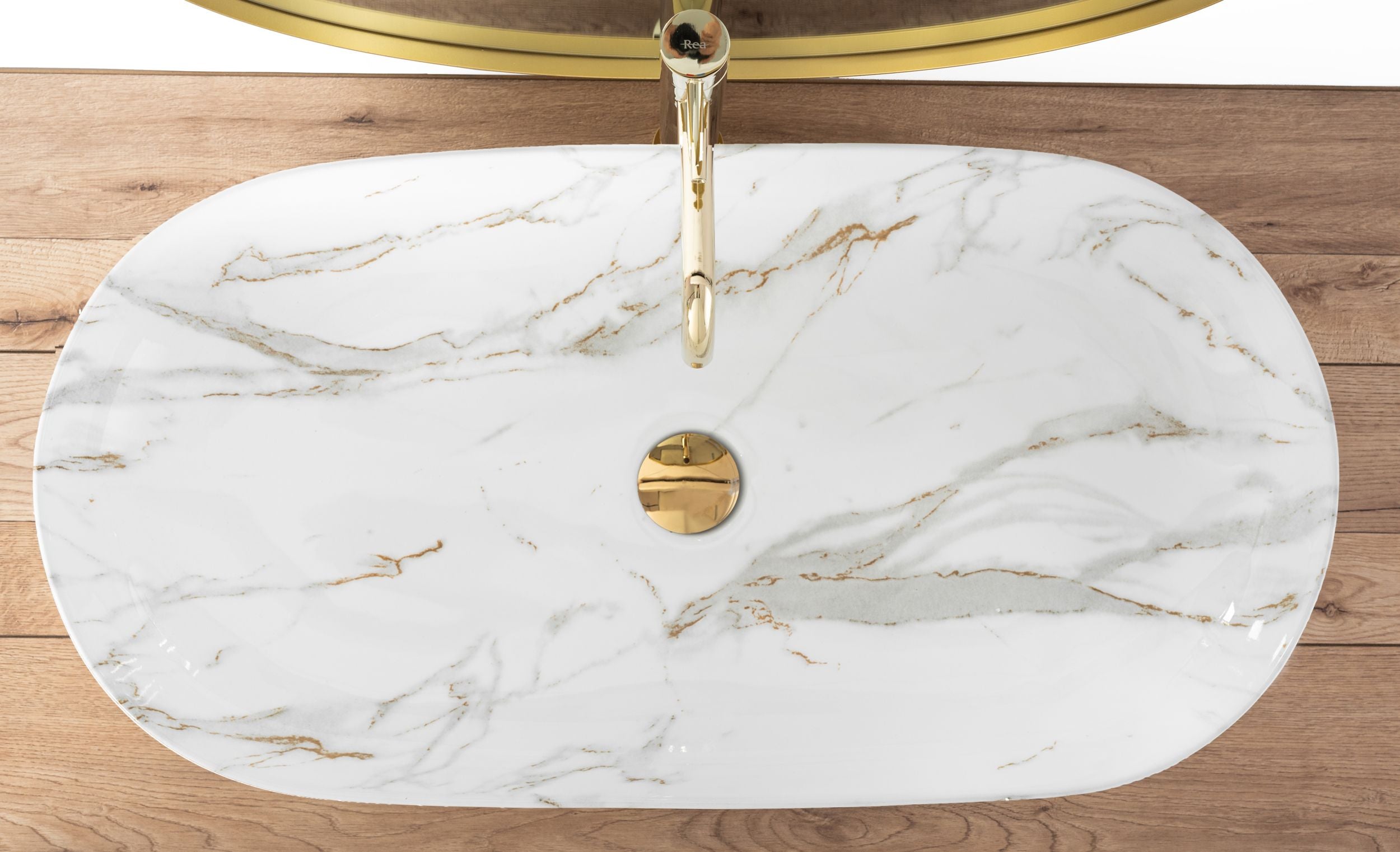 Lavabo Da Appoggio Rea Cleo 81 Shiny Aiax