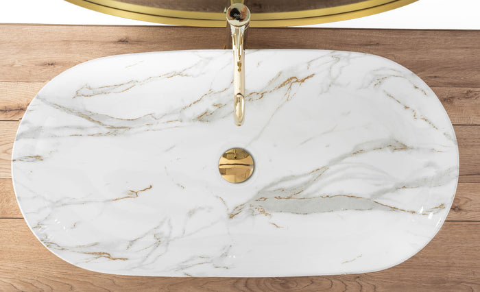 Lavabo Da Appoggio Rea Cleo 81 Shiny Aiax