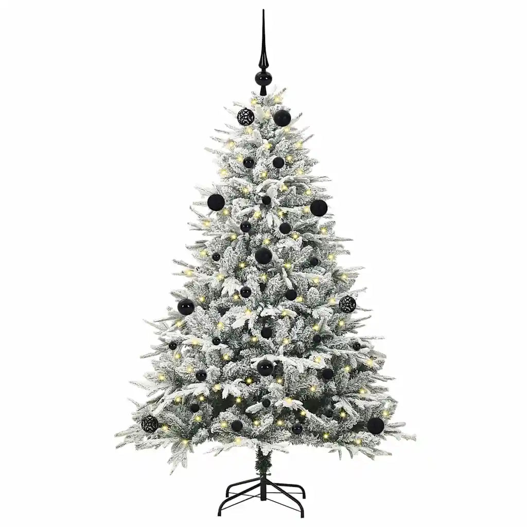 Albero di Natale artificiale preilluminato-Albero Natalizio con set di palline 827829