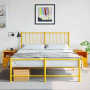 Comodini 2 pz-Set di 2 Tavolino da notte Giallo Senape 34,5x39x44 cm in Acciaio 273060