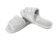 Ciabatte Pantofole Invernali In Morbida Ecopelliccia Modello Lovely Con Cuori - 37-38 - Grigio