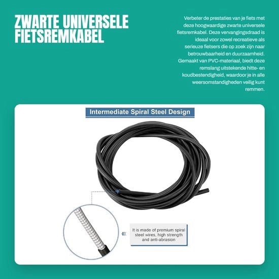 Cavo di freno per bicicletta di alta prestazione - Kit di cavi di freno - Cavo di freno per rimorchio - Cavo di freno esterno/interno - Durevole - In acciaio inossidabile