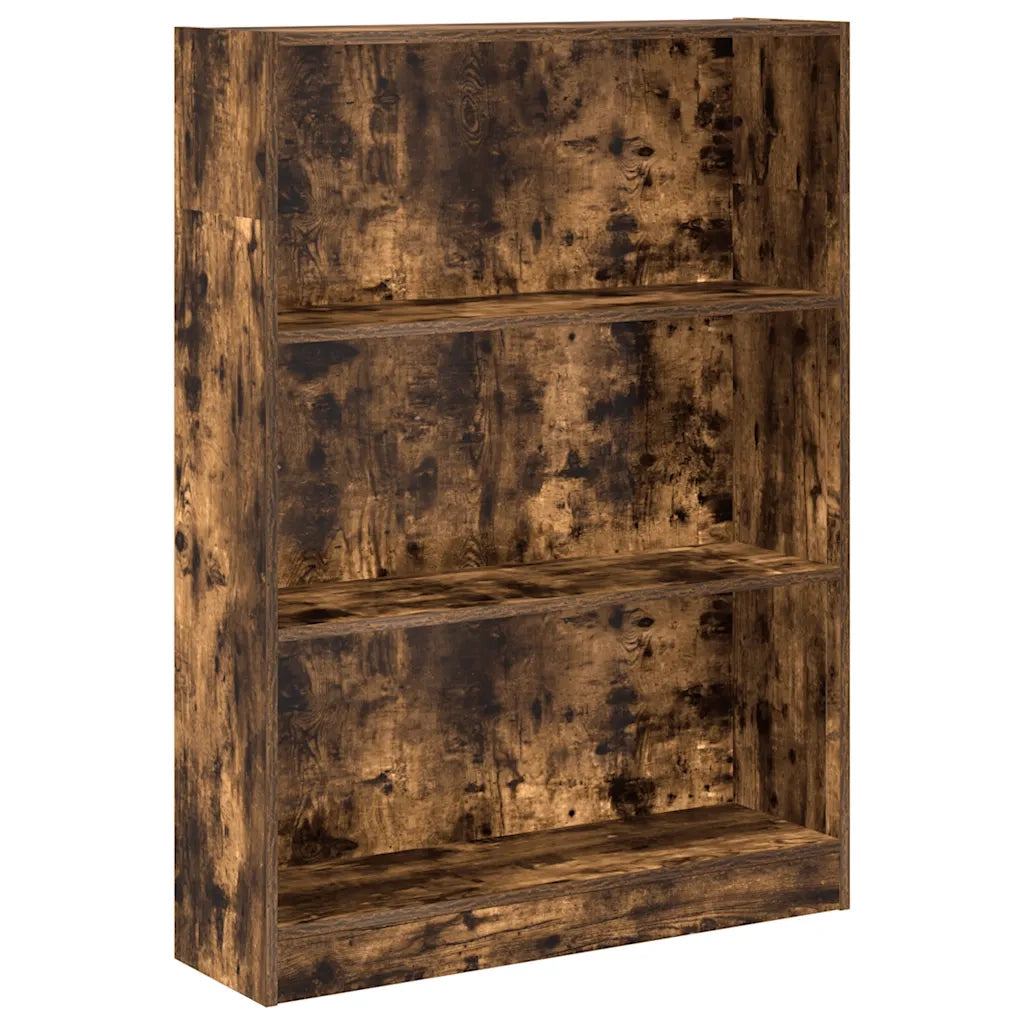 Libreria-Scaffale per Libri-Mobile di Stoccaggio Rovere Fumo 80x24x109 cm in Legno Multistrato