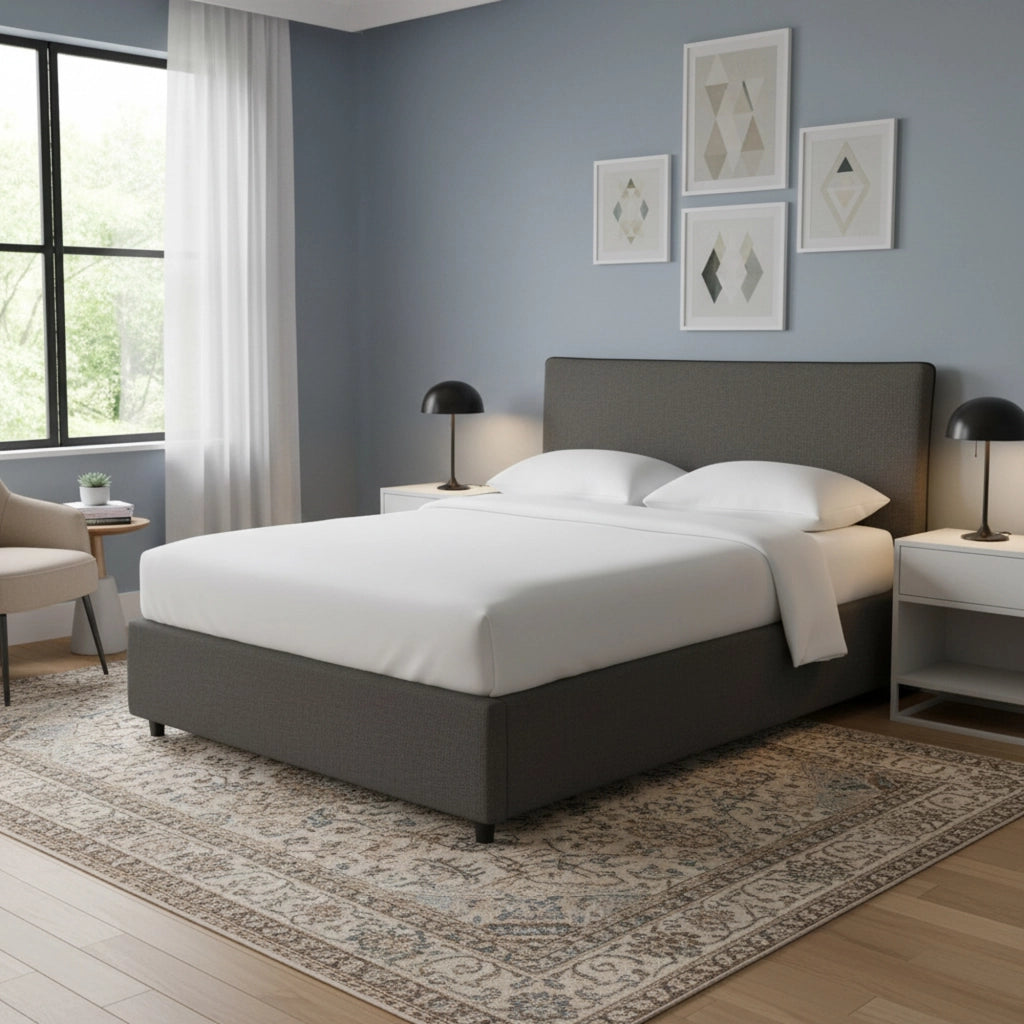 Louth, Letto Singolo Sfoderabile Made in Italy, Grigio Tortora