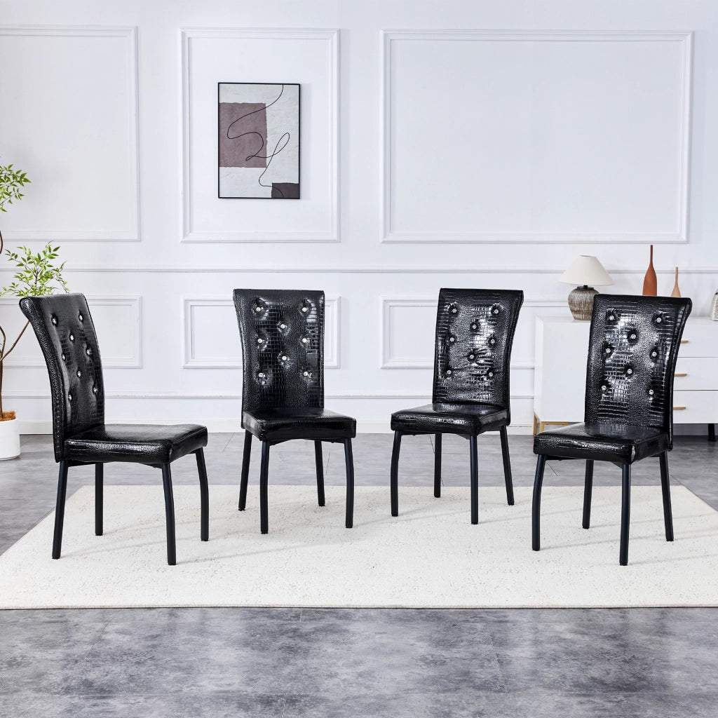 SEDIA DA PRANZO Set da 2 pezzi Nero in PVC e metallo